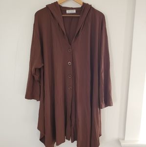 TRANSPARENTE Hooded Long Coat Size OS